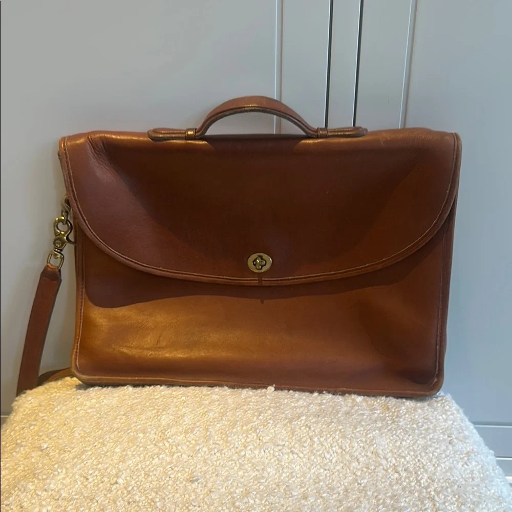 Classic Coach Brown Leather Vintage Briefcase